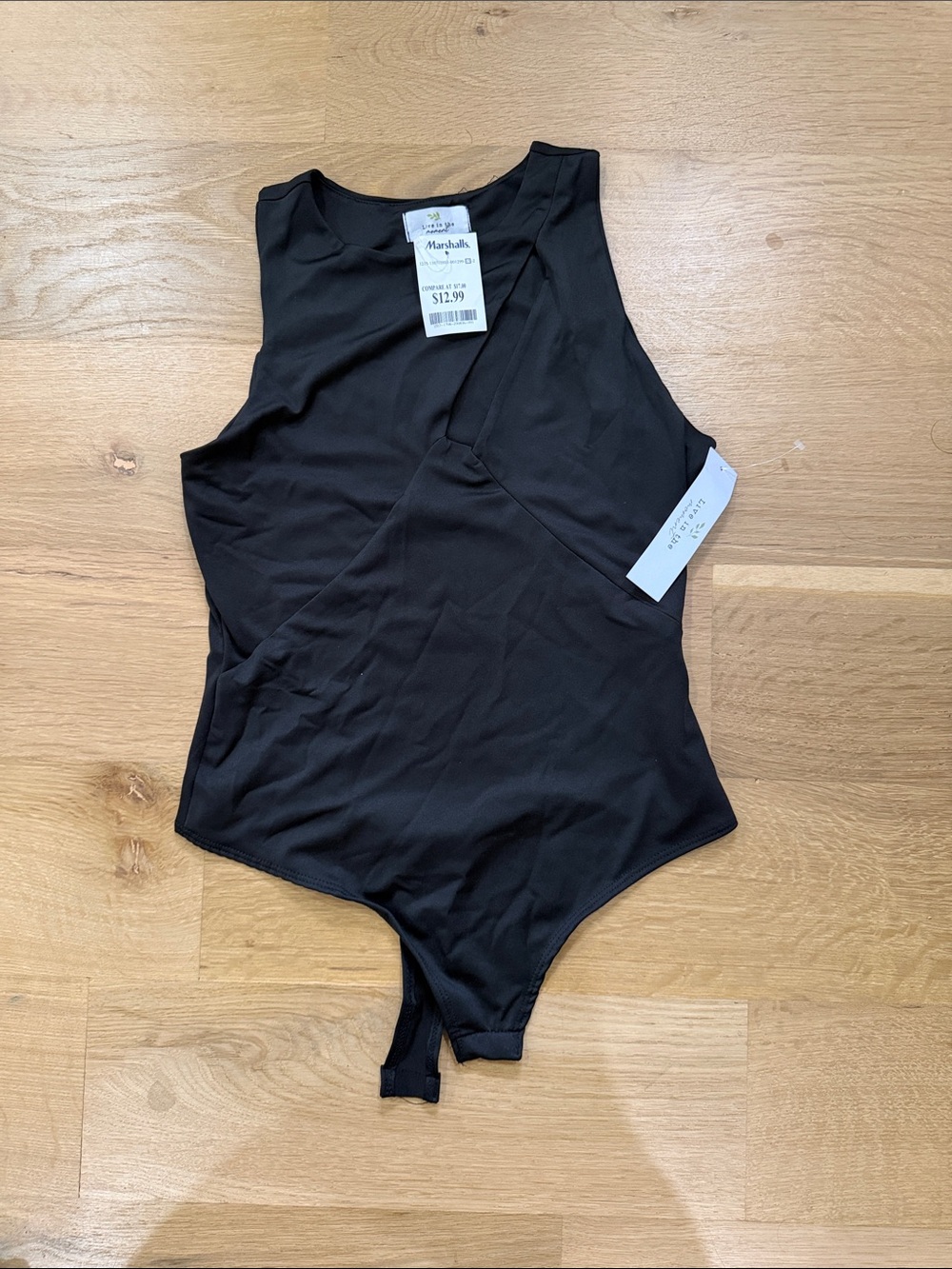 Marshalls Black Kids Sleeveless One-Piece Bodysuit